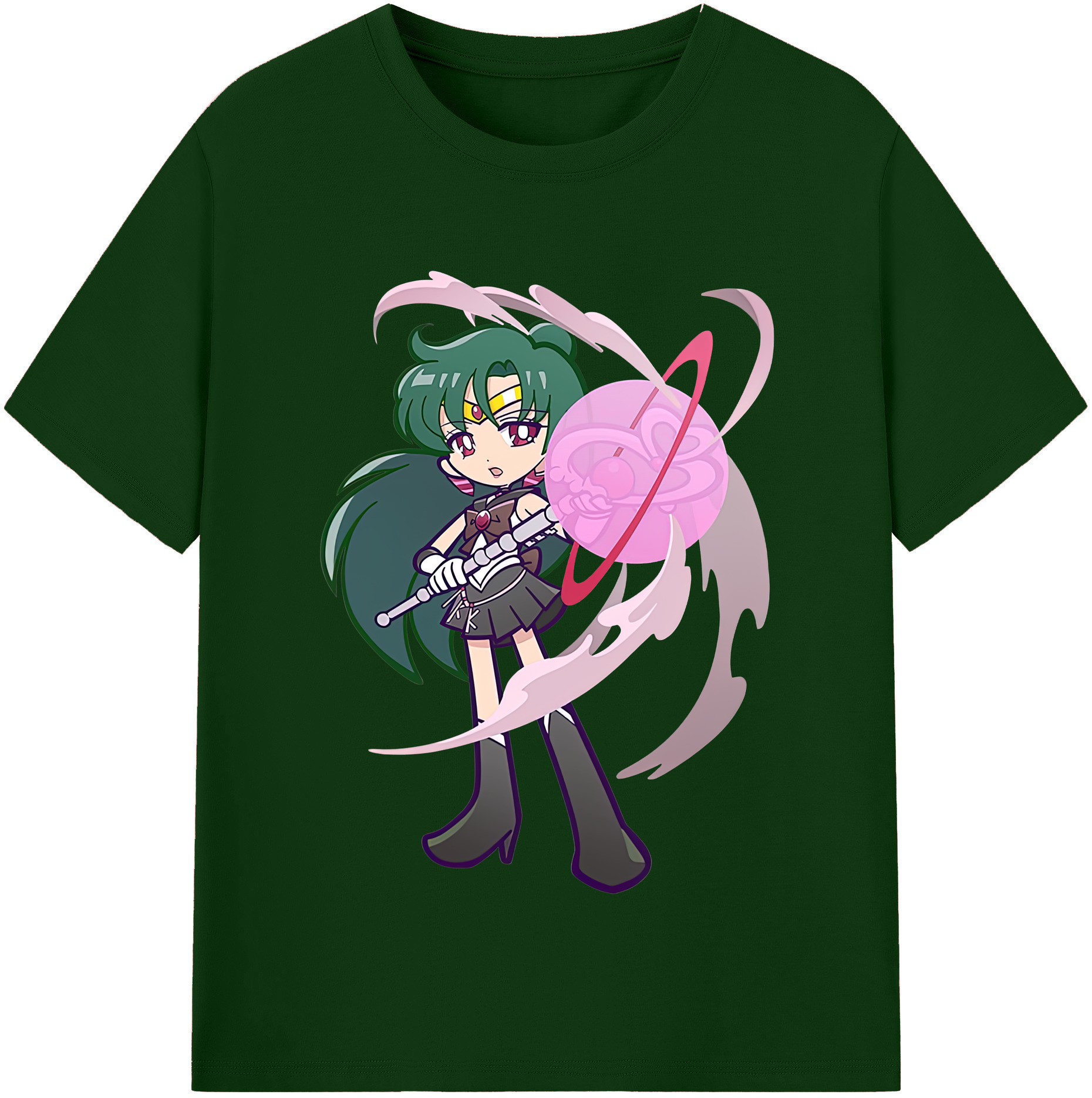 （画像用） 美少女戦士セーラームーン 冥王せつな Sailor Moon Meiou Setsuna 綿100％半袖Tシャツ（フロントプリント）